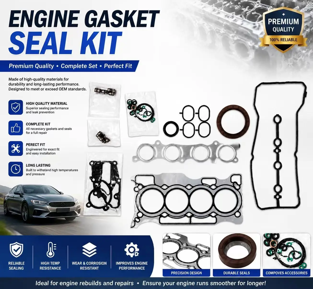 Engine Overhaul Gasket Kit 10101-EE027 Fit For Nissan Tiida Livina Sylphy NV200 Qashqai J10 HR16DE 1.6L Cylinder Head Gasket
Engine Overhaul Gasket Kit 10101-EE027 Fit For Nissan Tiida Livina Sylphy NV200 Qashqai J10 HR16DE 1.6L Cylinder Head Gasket