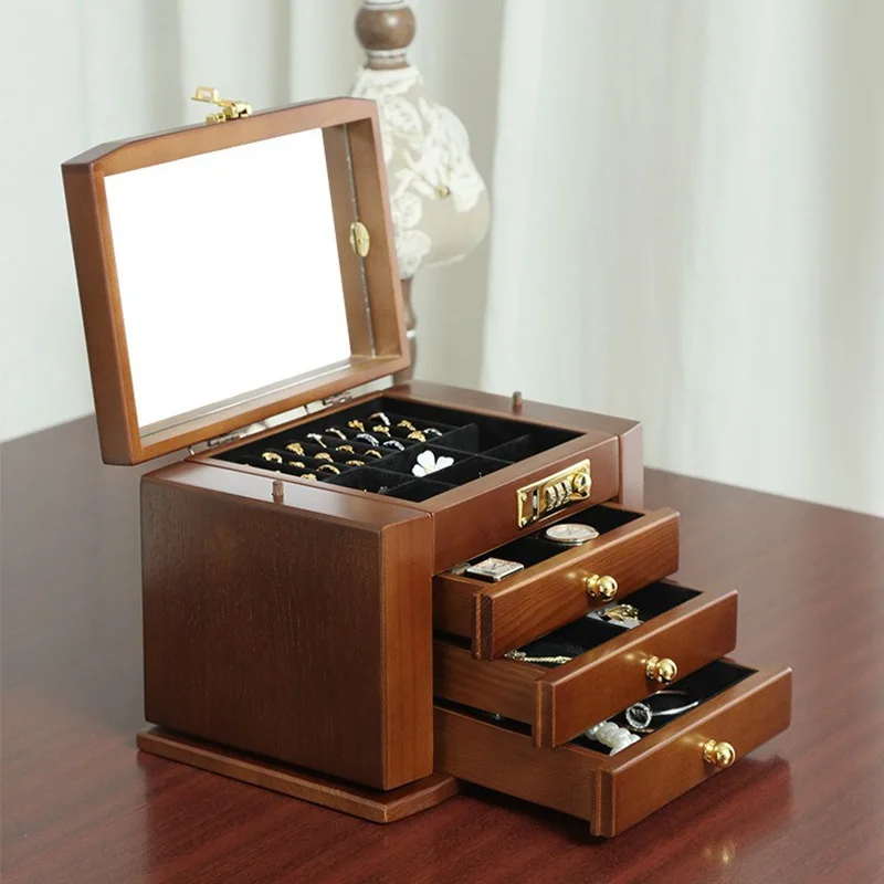Password lock Solid wood jewelry box Multifunctional storage Princess European large-capacity jewelry box Wedding birthday
Password lock Solid wood jewelry box Multifunctional storage Princess European large-capacity jewelry box Wedding birthday