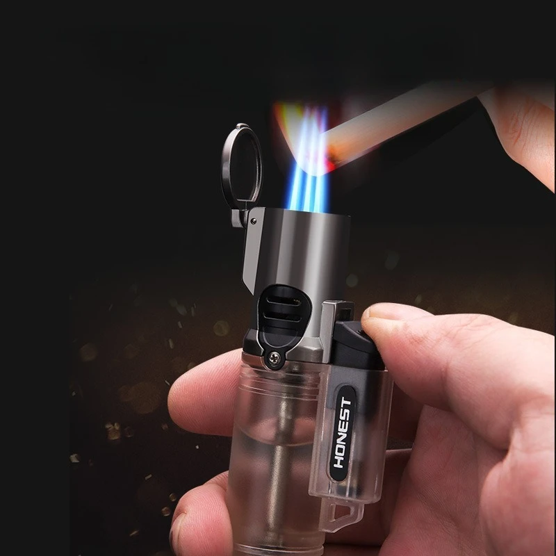 Metal Three Direct Rush Outdoor Fire Portable Blue Flame Cigar Mosquito Refrigeration Moxibustion Powerful Inflatable Lighter
Metal Three Direct Rush Outdoor Fire Portable Blue Flame Cigar Mosquito Refrigeration Moxibustion Powerful Inflatable Lighter