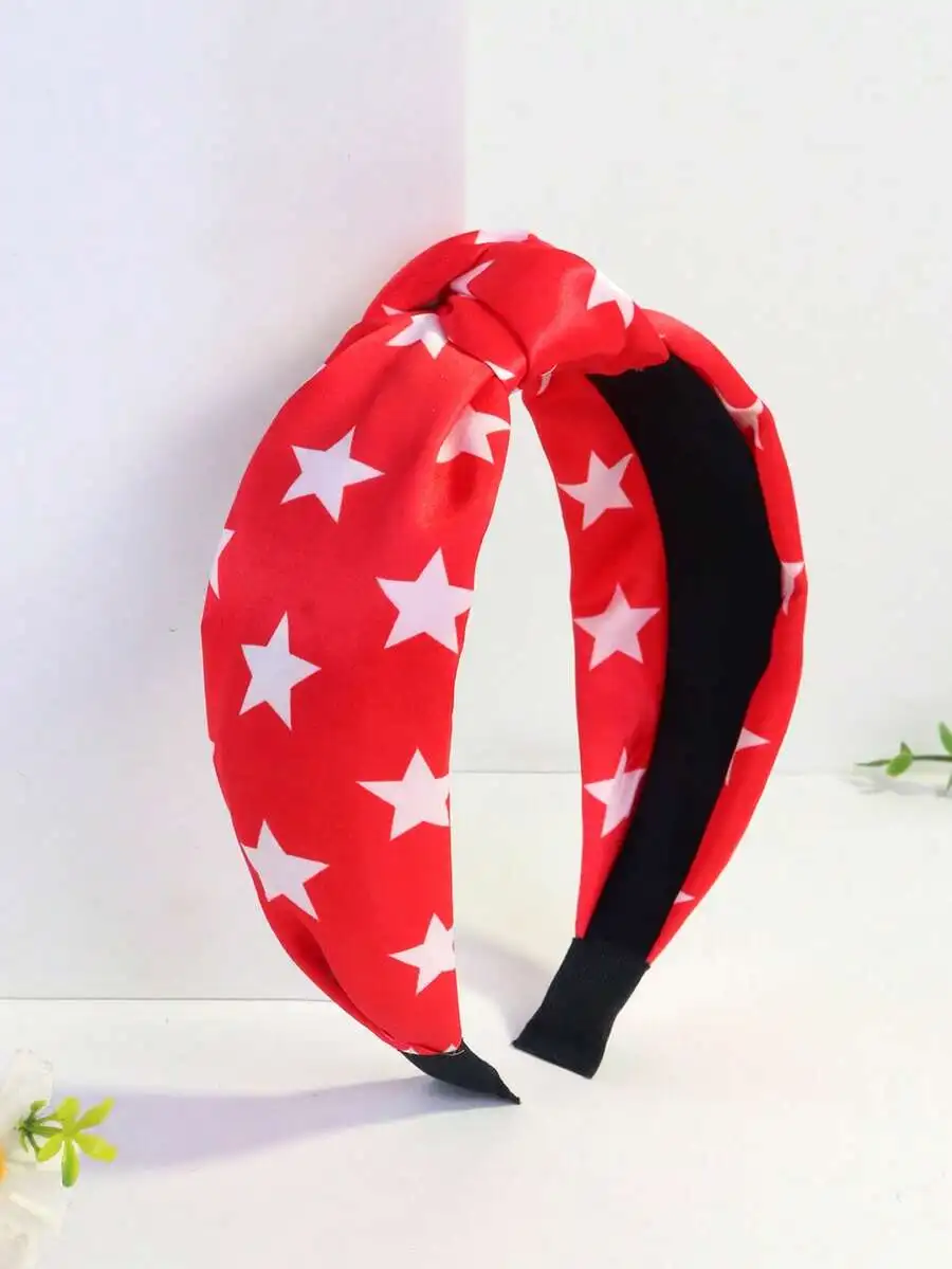3-Pack Red Star-Print Twist Headband For Women, Stretch Polyester Hair Accessory Ideal For Summer Festivals And Celebrations
3-Pack Red Star-Print Twist Headband For Women, Stretch Polyester Hair Accessory Ideal For Summer Festivals And Celebrations