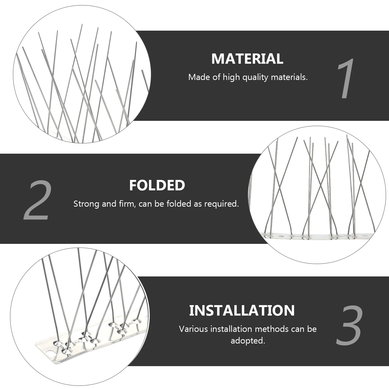 Stainless Steel Bird Spikes Repellent Durable Flexible Rust Resistant for Windowsills Balconies Poles Fences Roofs Garden Pest
Stainless Steel Bird Spikes Repellent Durable Flexible Rust Resistant for Windowsills Balconies Poles Fences Roofs Garden Pest