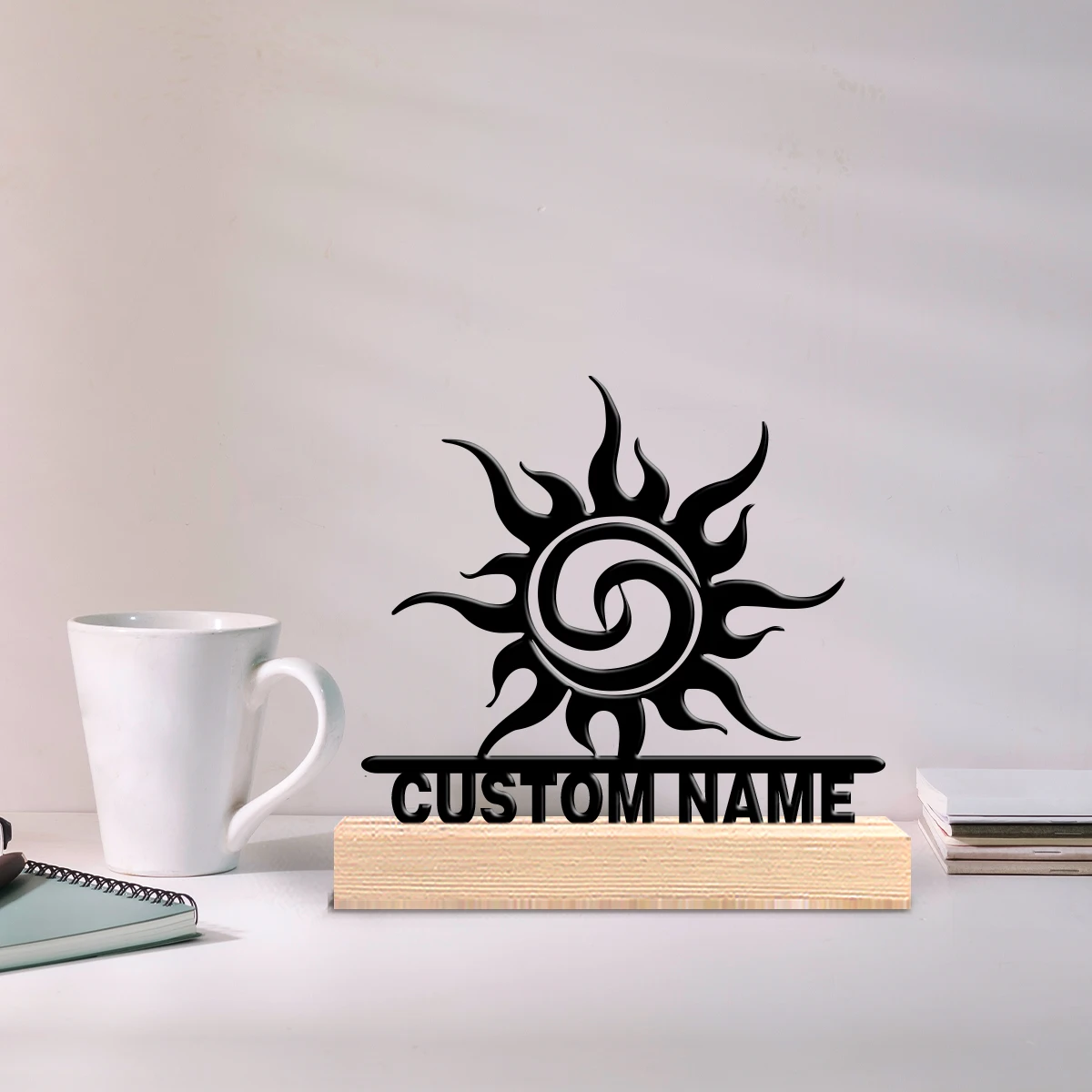 A Zen style customization Totem Metal Art With Wooden Base Tabletop Decoration Suitable for lawyer gifts, office and men's gifts
A Zen style customization Totem Metal Art With Wooden Base Tabletop Decoration Suitable for lawyer gifts, office and men's gifts