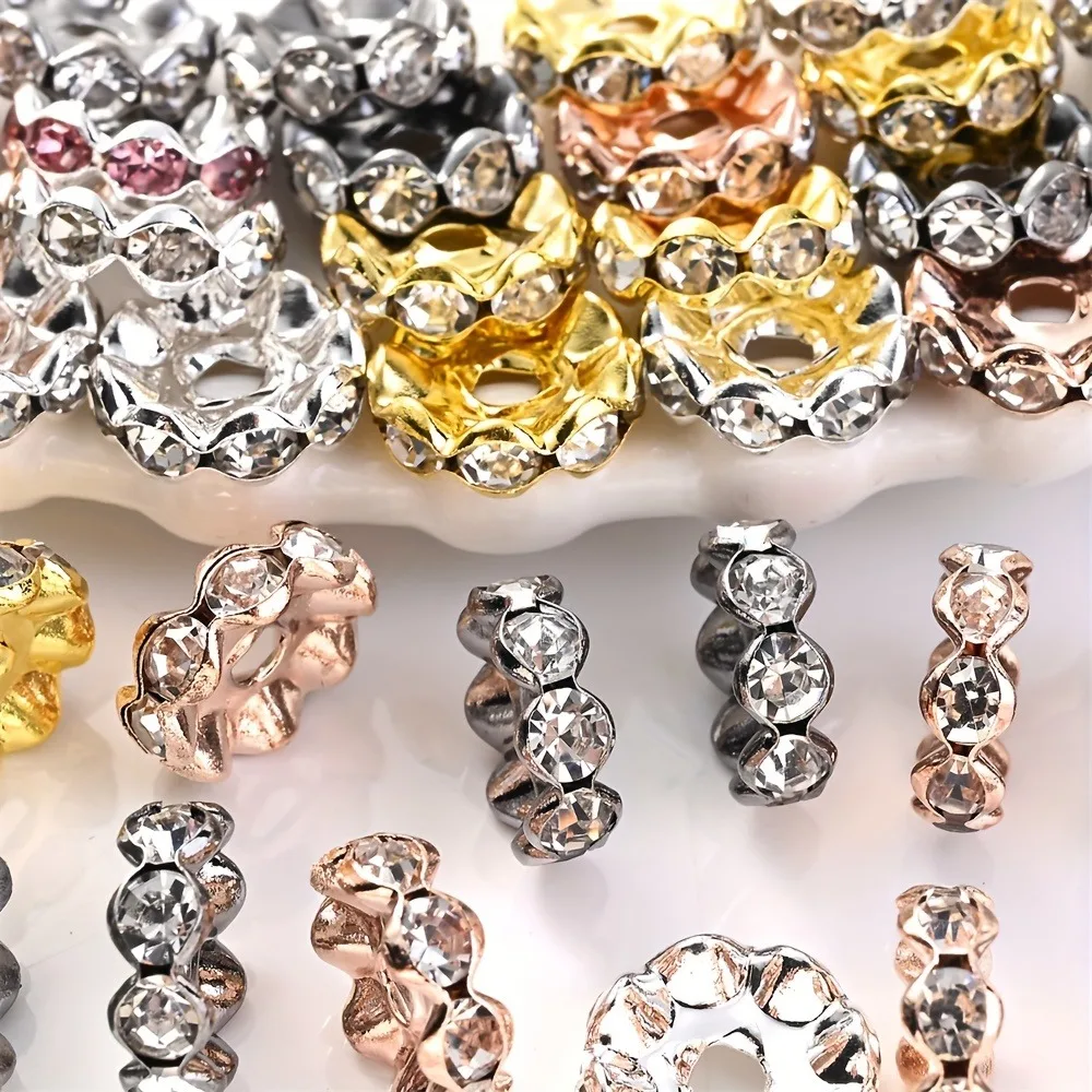 30pcs 12mm Metal Color Crystal Rhinestone Rondelle Spacer Beads For Jewelry Making DIY Bracelet Necklace Accessories
30pcs 12mm Metal Color Crystal Rhinestone Rondelle Spacer Beads For Jewelry Making DIY Bracelet Necklace Accessories