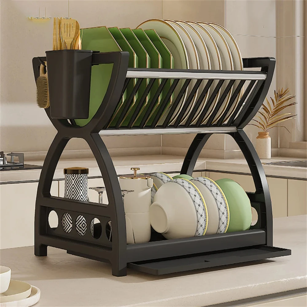 Multi-Functional Kitchen Storage Rack Dish Plate Organizer With Drainage Rack Countertop Utensil Holder For Plate Chopsticks
Multi-Functional Kitchen Storage Rack Dish Plate Organizer With Drainage Rack Countertop Utensil Holder For Plate Chopsticks
