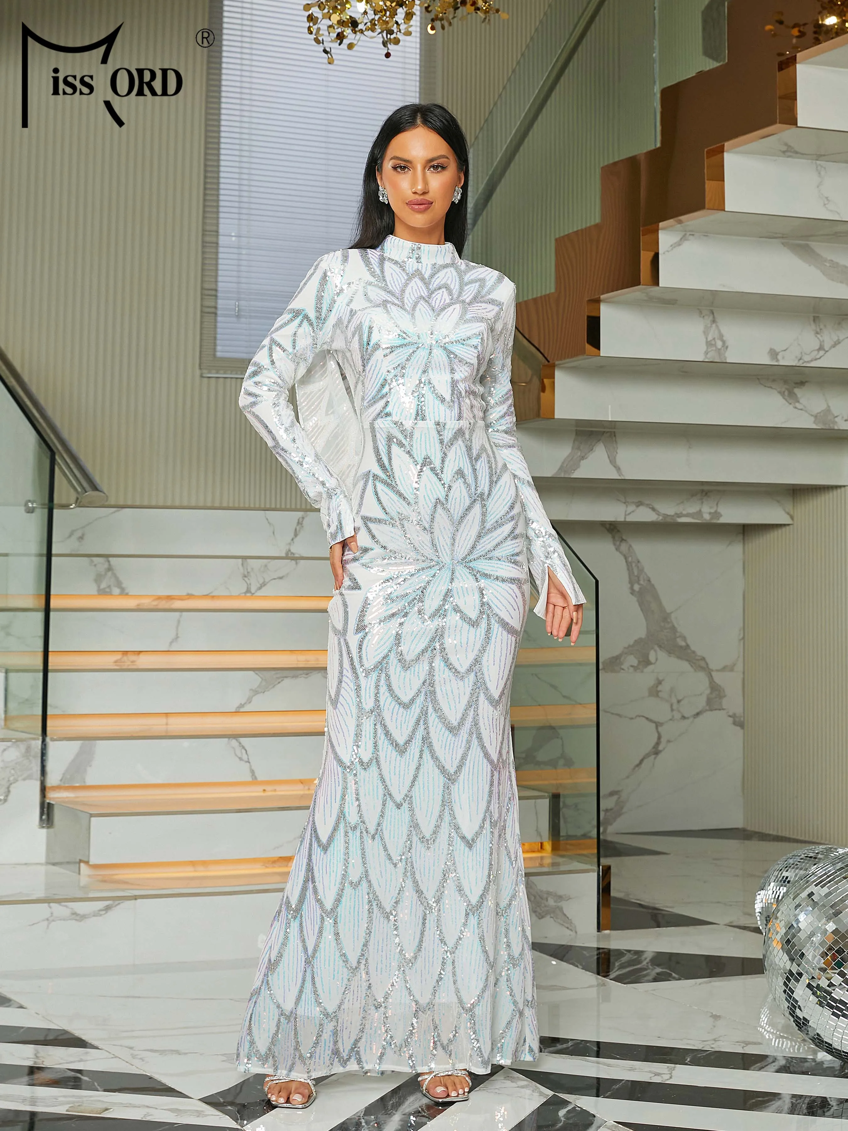 Missord Floral Round Neck Long Sleeve Sequin Mermaid Chic Elegant Woman Elegant Party Evening Dresses
Missord Floral Round Neck Long Sleeve Sequin Mermaid Chic Elegant Woman Elegant Party Evening Dresses