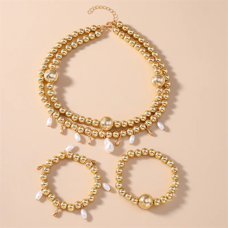 Punk Handmade Metal Beads Necklace Bracelet Jewelry Set for Women Girls Party Festival DIY Jewelry Decoration
Punk Handmade Metal Beads Necklace Bracelet Jewelry Set for Women Girls Party Festival DIY Jewelry Decoration