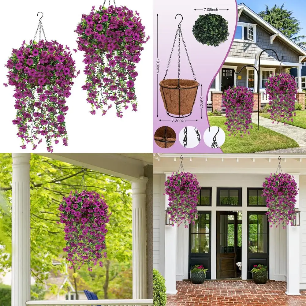2 комплекта искусственных подвесных растений для дома или улицы, подвесные корзины с фиалками и эвкалиптом, устойчивые к УФ-излучению, реалистичные
2 комплекта искусственных подвесных растений для дома или улицы, подвесные корзины с фиалками и эвкалиптом, устойчивые к УФ-излучению, реалистичные
