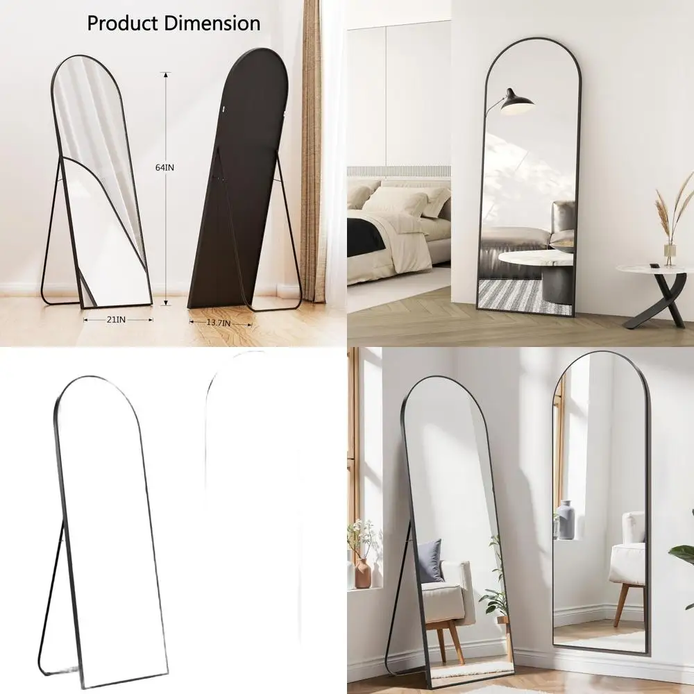 Floor Standing Arched Full Length Mirror, 64x21, Home Decor Mirror for Bedroom & Bathroom, Black
Floor Standing Arched Full Length Mirror, 64x21, Home Decor Mirror for Bedroom & Bathroom, Black