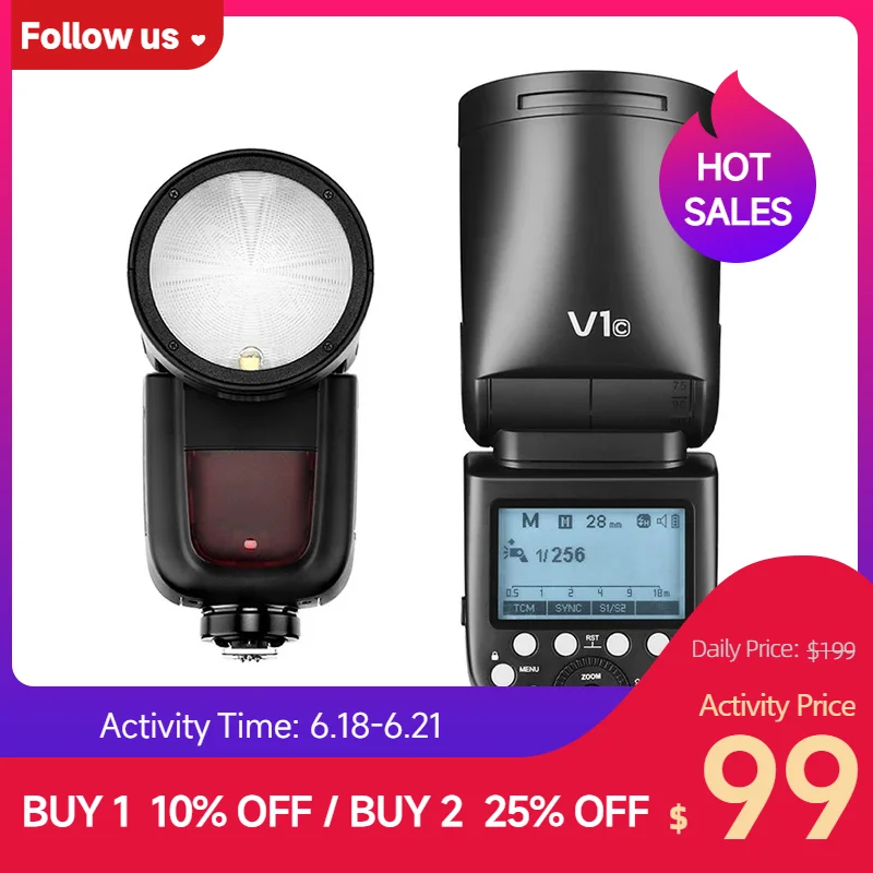 V1 Flash Speedlight V1C/N/F/O/P Round Head Camera TTL Speedlite 2.4G Wireless X System For Canon Nikon Sony Fuji Olympus Pentax
V1 Flash Speedlight V1C/N/F/O/P Round Head Camera TTL Speedlite 2.4G Wireless X System For Canon Nikon Sony Fuji Olympus Pentax