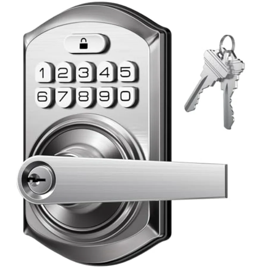 TE004 Keyless Entry Keypad Door Lock with Handle - Smart Digital Electronic Lock for Interior Door with Anti-Peeping, Auto Lock
TE004 Keyless Entry Keypad Door Lock with Handle - Smart Digital Electronic Lock for Interior Door with Anti-Peeping, Auto Lock