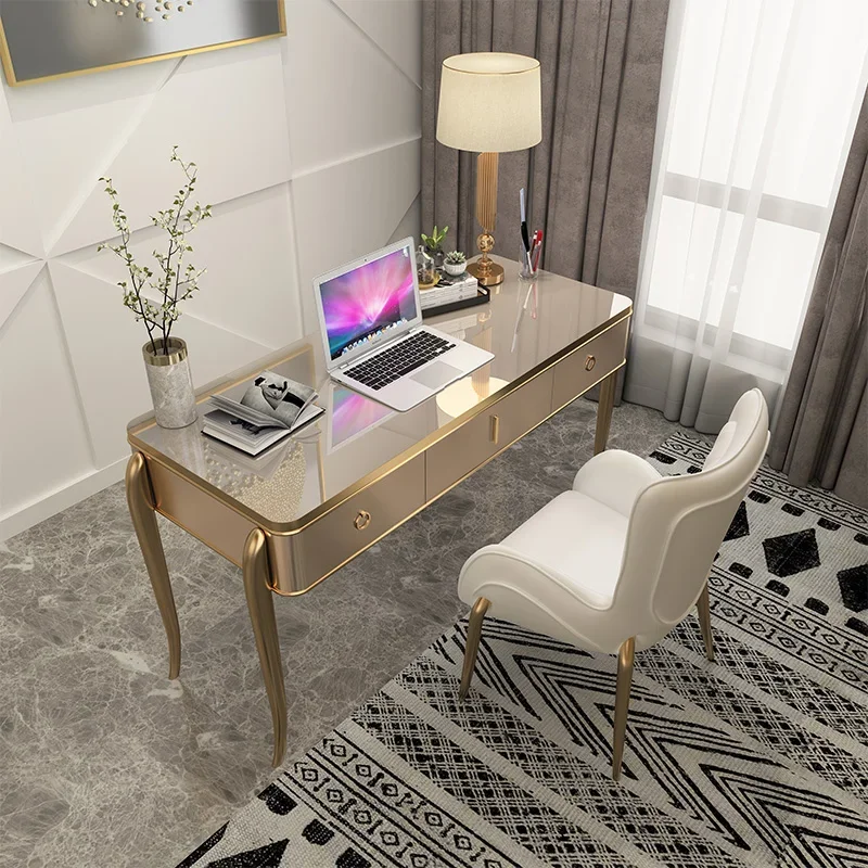 yj9American light luxury solid wood desk modern simple champagne paint home computer desk
yj9American light luxury solid wood desk modern simple champagne paint home computer desk