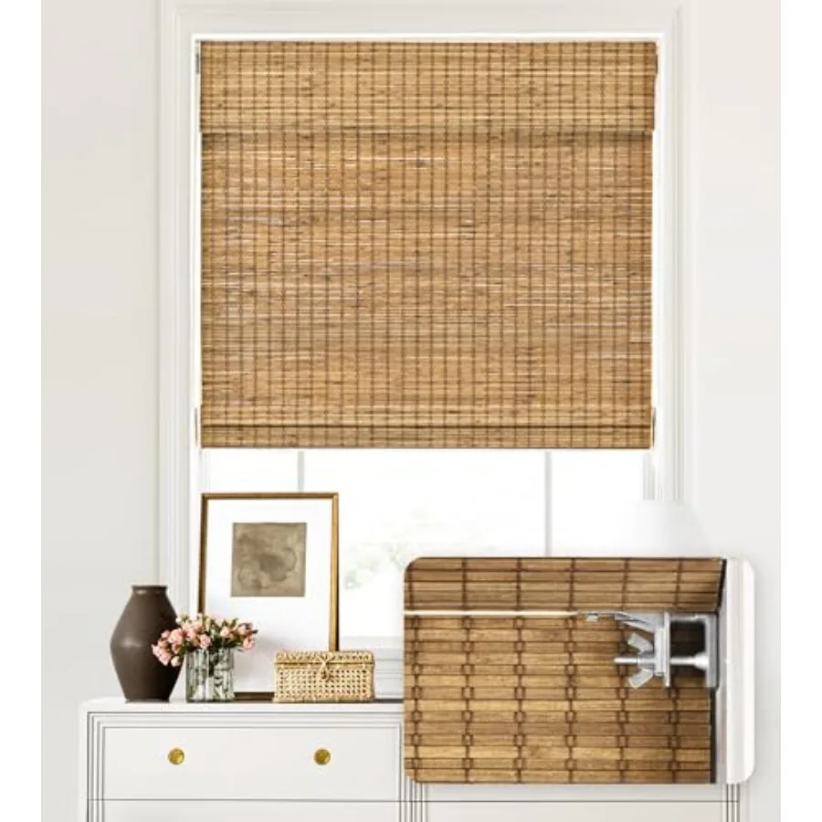 No Tools No Drill Cordless Bamboo Roman Shades, Light Filtering Window Treatment, Roll Up Bamboo Blinds for Windows 21'' W x 64
No Tools No Drill Cordless Bamboo Roman Shades, Light Filtering Window Treatment, Roll Up Bamboo Blinds for Windows 21'' W x 64