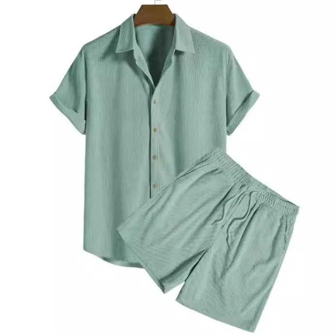 Loose Fit Men's Casual Cotton Velvet ort Sve irt And Pants Beachwear Multi Color Independent Station Two-Piece Set
Loose Fit Men's Casual Cotton Velvet ort Sve irt And Pants Beachwear Multi Color Independent Station Two-Piece Set