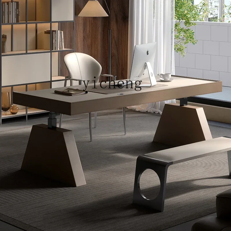 H20- smart desk light luxury high-end home desk saddle leather electric lifting computer desk
H20- smart desk light luxury high-end home desk saddle leather electric lifting computer desk