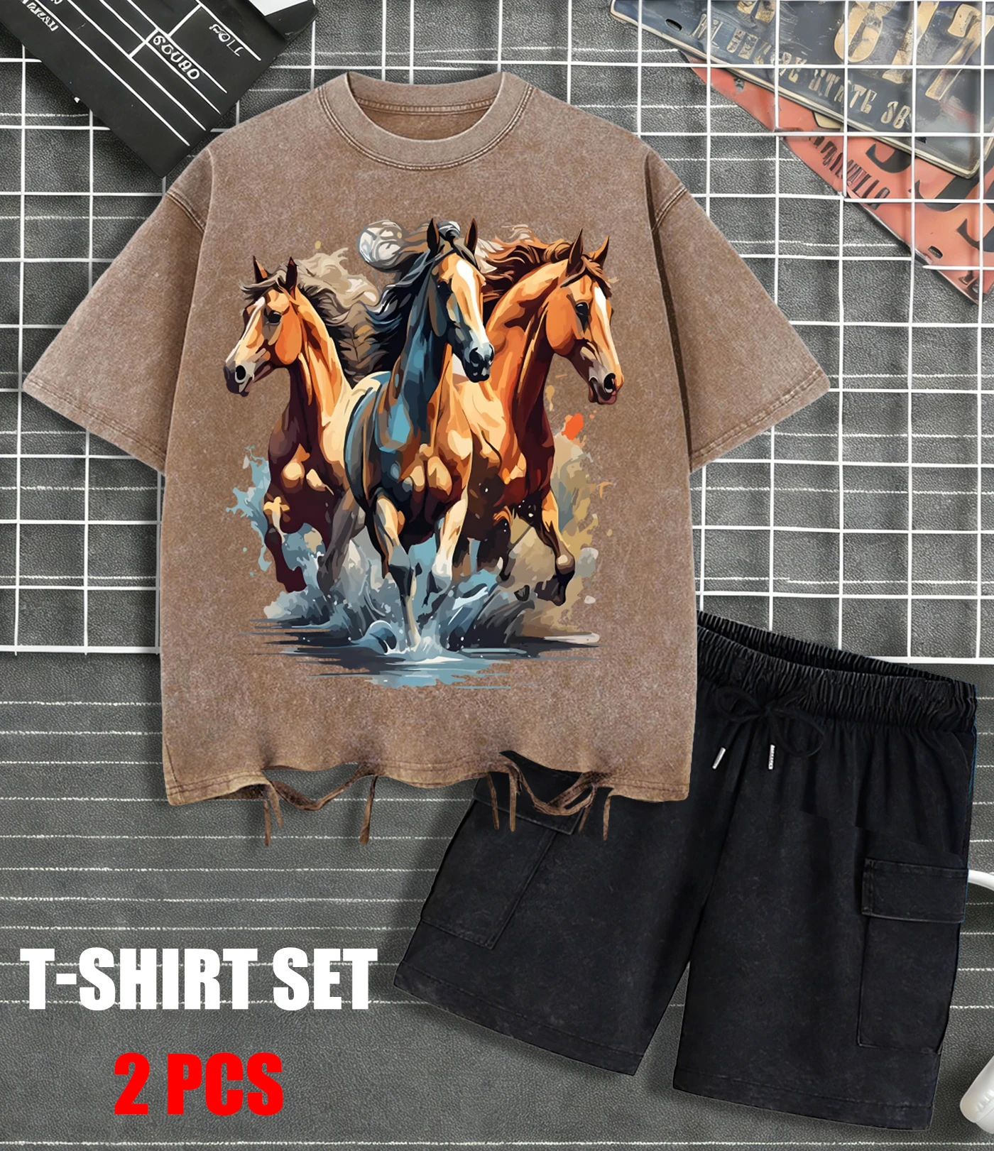 Year Of The Horse Grand Display Men Washed T-Shirts Soft Cotton Sportsuit Casual O-Neck Holes Clothing Street Male Short Sleeve
Year Of The Horse Grand Display Men Washed T-Shirts Soft Cotton Sportsuit Casual O-Neck Holes Clothing Street Male Short Sleeve