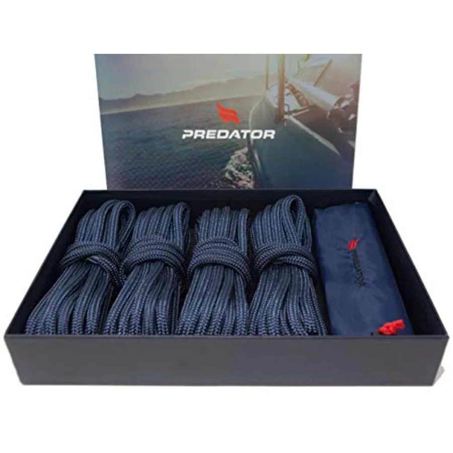 NZ Hi-Performance Dock Lines Bag Set 3/8" x 15' Double Braided Nylon Dock Line with 12 Inch Eyelet Ropes for Boats Navy Blue
NZ Hi-Performance Dock Lines Bag Set 3/8" x 15' Double Braided Nylon Dock Line with 12 Inch Eyelet Ropes for Boats Navy Blue
