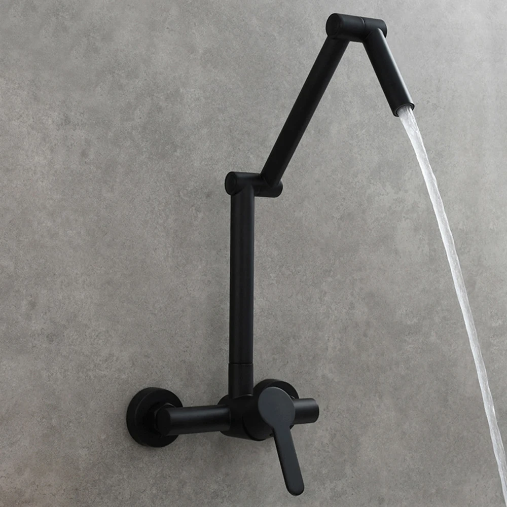 SKOWLL Wall Mount Pot Filler Faucet Single Handle Kitchen Sink Faucet with 2 Modes Folding Spout, Matte Black PX-16
SKOWLL Wall Mount Pot Filler Faucet Single Handle Kitchen Sink Faucet with 2 Modes Folding Spout, Matte Black PX-16