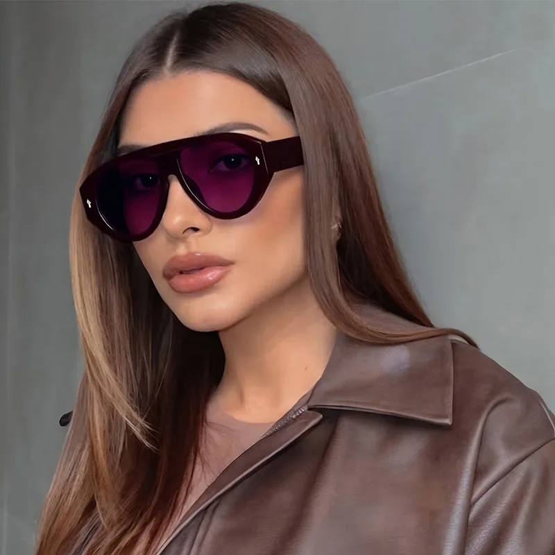 Unisex FashionRivetPilotSunglasses Solid Color Acetate Fiber Handmade Curved Frame Designer Brand Outdoor Travel Driving Eyewear
Unisex FashionRivetPilotSunglasses Solid Color Acetate Fiber Handmade Curved Frame Designer Brand Outdoor Travel Driving Eyewear