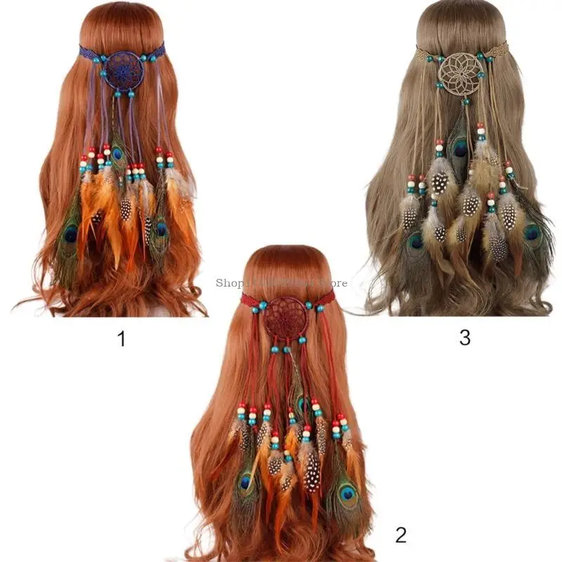 Hippie Bohemian Women Dreamcatcher Headband Indian Colored Beaded Artificial Pea
Hippie Bohemian Women Dreamcatcher Headband Indian Colored Beaded Artificial Pea