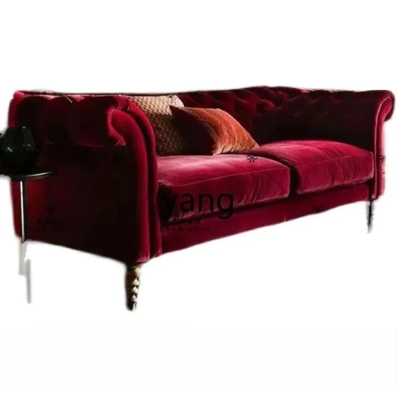 LTT retro burgundy fabric solid wood small apartment double triple living room sofa
LTT retro burgundy fabric solid wood small apartment double triple living room sofa