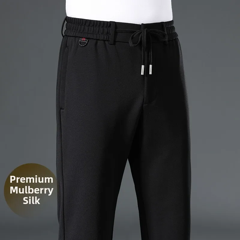 Мужские повседневные брюки из премиального шелка, утепленные, осенне-зимние, прямого кроя, длинные, спортивные, с высокой талией, на резинке
Мужские повседневные брюки из премиального шелка, утепленные, осенне-зимние, прямого кроя, длинные, спортивные, с высокой талией, на резинке