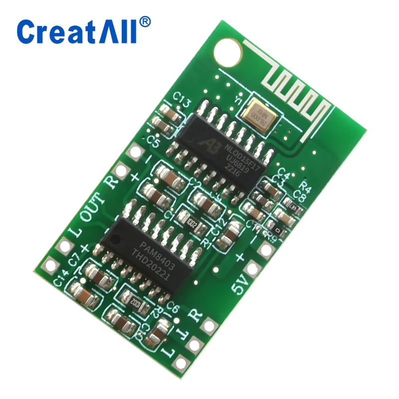 10PCS CA-8469 5V bluetooth module 5.0BT audio power amplifier module stereo = class D PAM8403(amplifier)+CA-6928(bluetooth)
10PCS CA-8469 5V bluetooth module 5.0BT audio power amplifier module stereo = class D PAM8403(amplifier)+CA-6928(bluetooth)