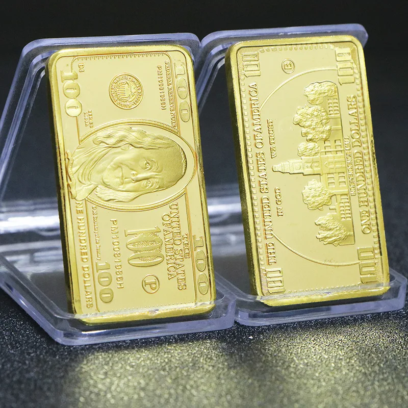 Gold bars, plated gold bars, irregular shaped coins, US $100 commemorative coins, square commemorative blocks
Gold bars, plated gold bars, irregular shaped coins, US $100 commemorative coins, square commemorative blocks