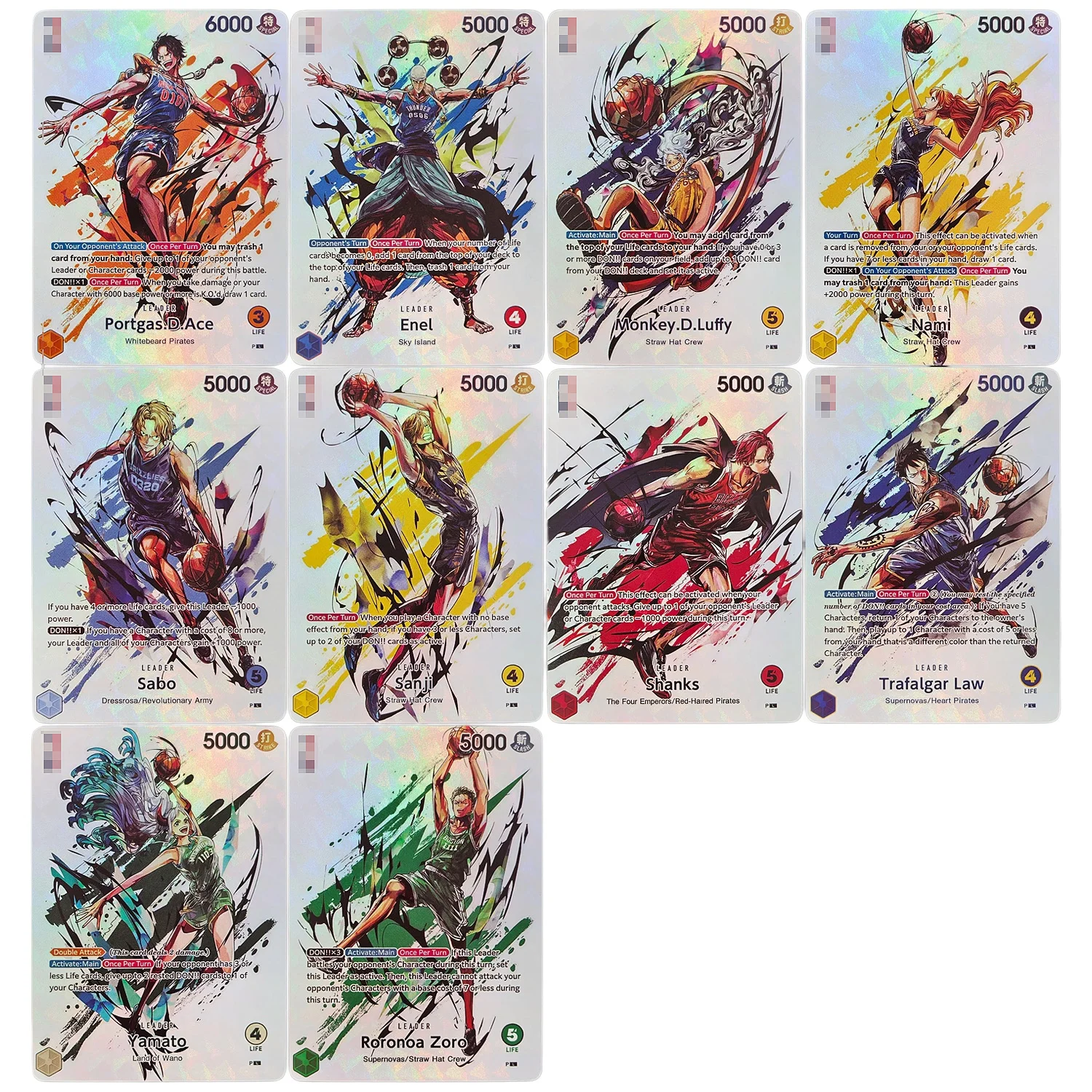 One Piece 10pcs Ace Enel Luffy Nami Sabo Shanks Law Holographic Foil Texture Perfect Condition DIY Premium Anime Collection Card
One Piece 10pcs Ace Enel Luffy Nami Sabo Shanks Law Holographic Foil Texture Perfect Condition DIY Premium Anime Collection Card