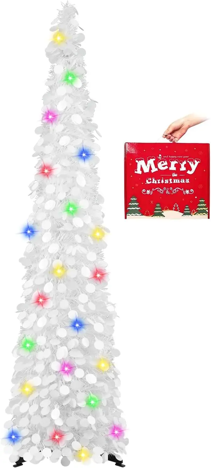 5 футов белая светодиодная рождественская елка с таймером, складная мишура-карандаш для дома, крыльца, декор квартиры
5 футов белая светодиодная рождественская елка с таймером, складная мишура-карандаш для дома, крыльца, декор квартиры