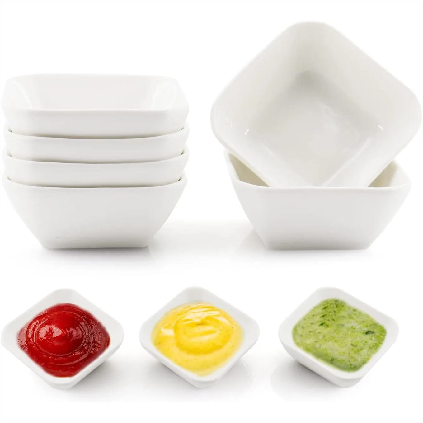 6 Pack Ceramic Dip Bowls Set 3 Oz Small Sauce Plates for Ketchup Vinegar BBQ and Party Dinner
6 Pack Ceramic Dip Bowls Set 3 Oz Small Sauce Plates for Ketchup Vinegar BBQ and Party Dinner
