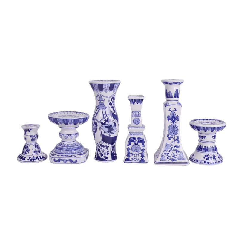 Jingdezhen blue and white porcelain candle holder dinner decoration candlestick home living room candle holder decoration crafts
Jingdezhen blue and white porcelain candle holder dinner decoration candlestick home living room candle holder decoration crafts