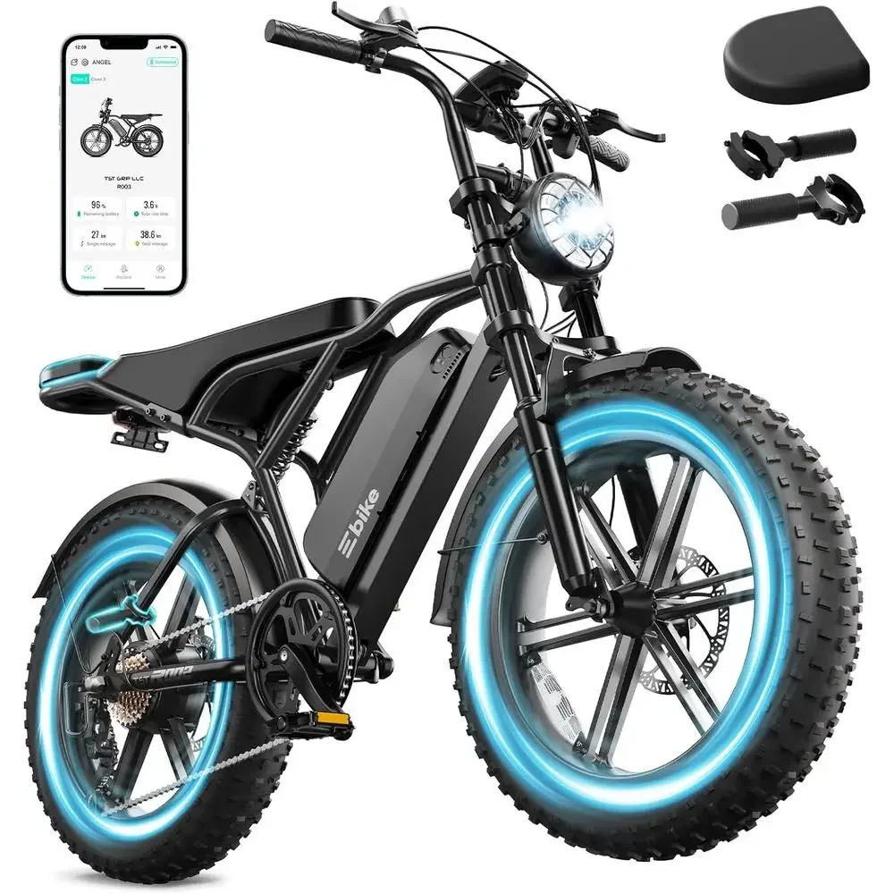 1500W Peak Motor Adult Electric Bike, 48V 15/25/30Ah Battery, 60/120 Miles Range, 20 All-Terrain Tires
1500W Peak Motor Adult Electric Bike, 48V 15/25/30Ah Battery, 60/120 Miles Range, 20 All-Terrain Tires