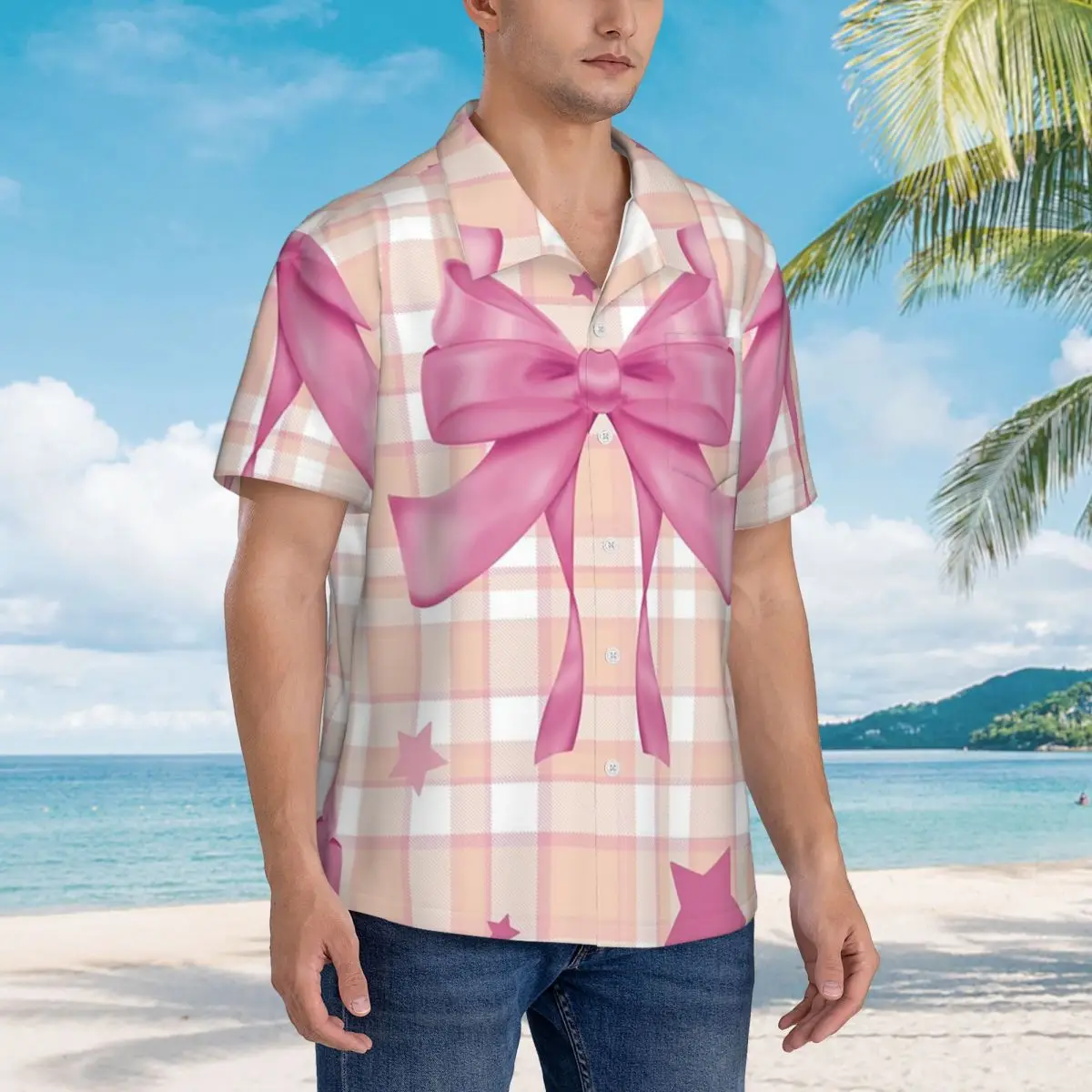 Pink Plaid, Bows And Stars Hawaiian Shirts Funny Men Short Sleeve Shirt for Summer Beach Men's Lapel Tops
Pink Plaid, Bows And Stars Hawaiian Shirts Funny Men Short Sleeve Shirt for Summer Beach Men's Lapel Tops