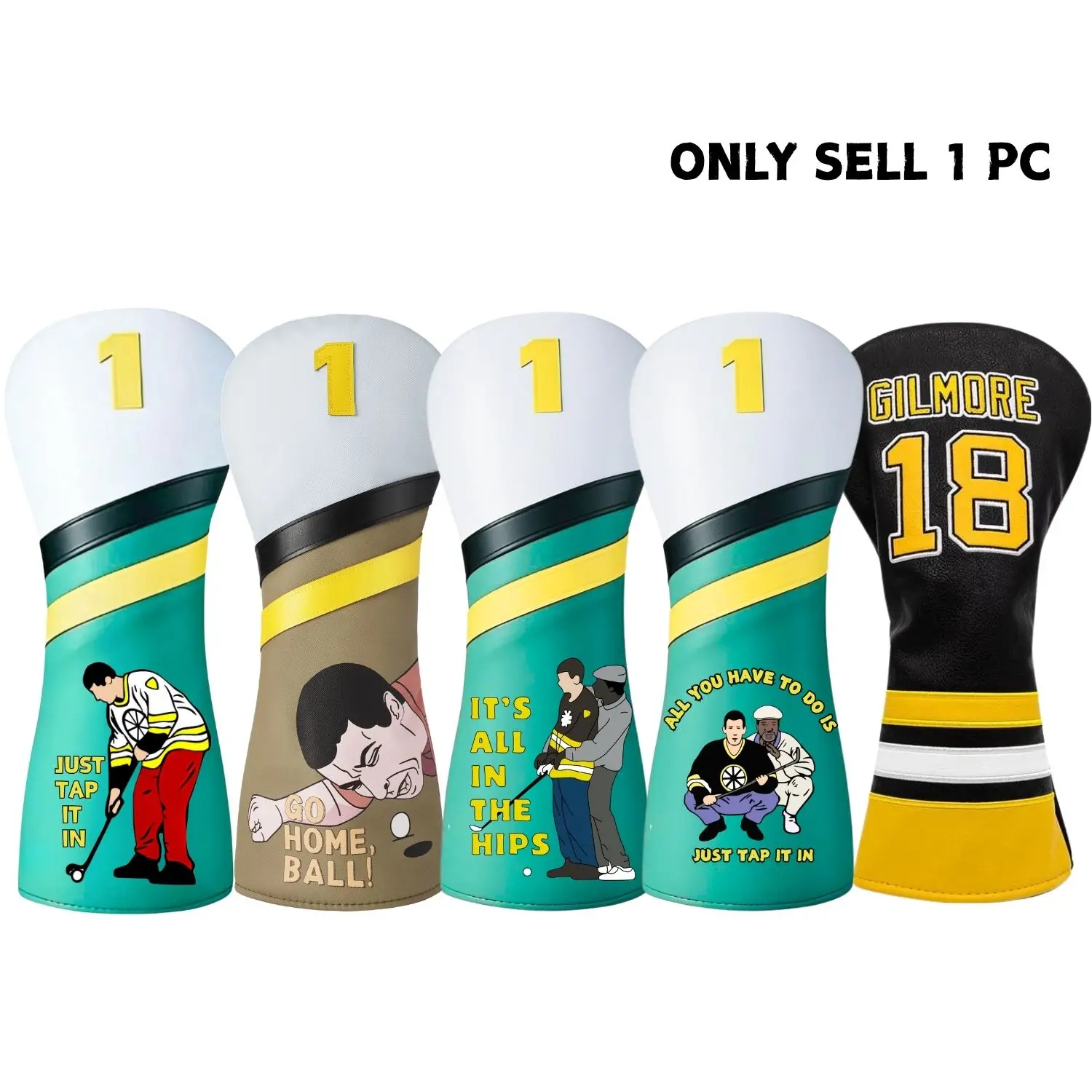 Golf Headcovers Happy Gilmore Golf Club Head Covers for Drivers,Premium Gilmore Head Covers for Father‘s Dad Gift
Golf Headcovers Happy Gilmore Golf Club Head Covers for Drivers,Premium Gilmore Head Covers for Father‘s Dad Gift
