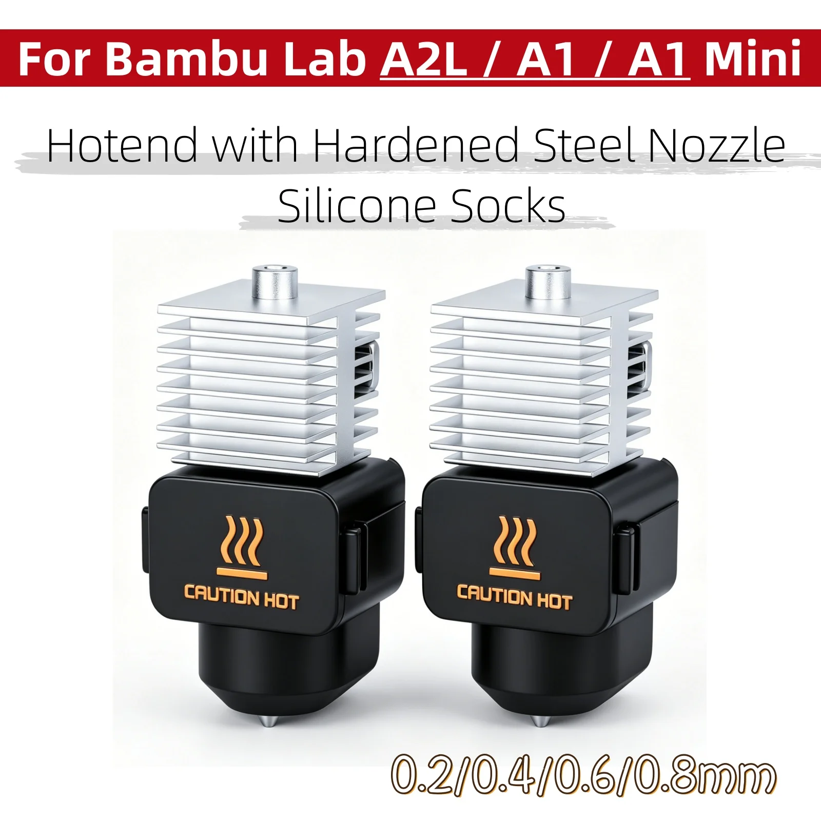 For Bambu Lab A1 / A1 Mini / A2L Hotend Assembly with Hardened Steel Nozzle & Silicone Socks for Bambulab A1 A1 Mini A2L Parts
For Bambu Lab A1 / A1 Mini / A2L Hotend Assembly with Hardened Steel Nozzle & Silicone Socks for Bambulab A1 A1 Mini A2L Parts