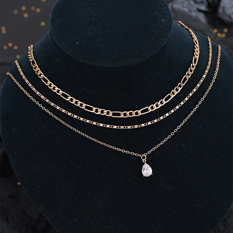 3-Layer Water Drop Zircon Pendant Necklace Elegant Classic Versatile Jewelry for Party Vacation Anniversary
3-Layer Water Drop Zircon Pendant Necklace Elegant Classic Versatile Jewelry for Party Vacation Anniversary