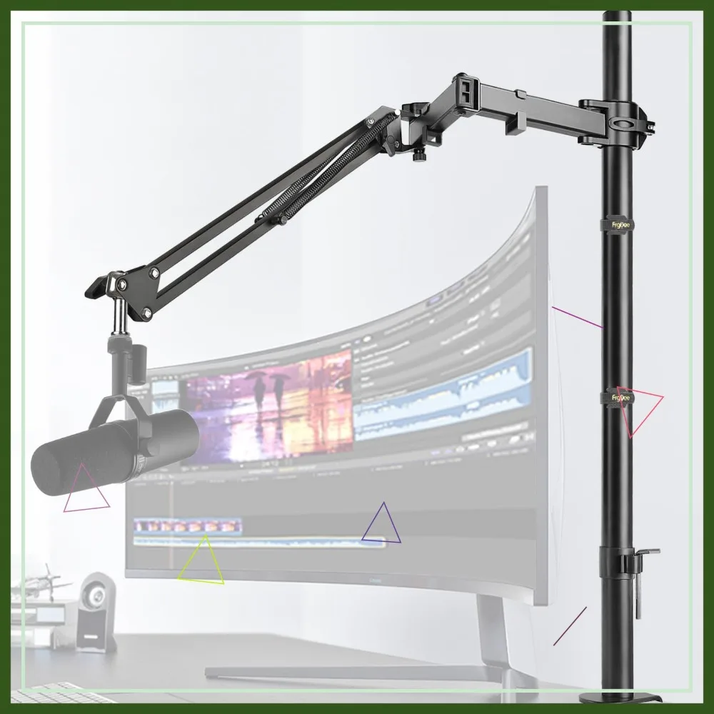Adjustable Height Overhead Microphone Boom Arm with Extension Riser for Recording, Podcasting, Streaming
Adjustable Height Overhead Microphone Boom Arm with Extension Riser for Recording, Podcasting, Streaming