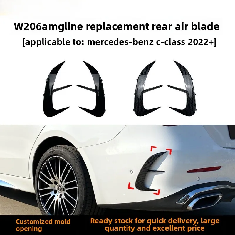 Для Mercedes Benz W206 2022+ C300 C200 C260 AMG задний бампер, сплиттер, спойлер, боковые канавки от глянцевого черного углеродного волокна 
Для Mercedes Benz W206 2022+ C300 C200 C260 AMG задний бампер, сплиттер, спойлер, боковые канавки от глянцевого черного углеродного волокна