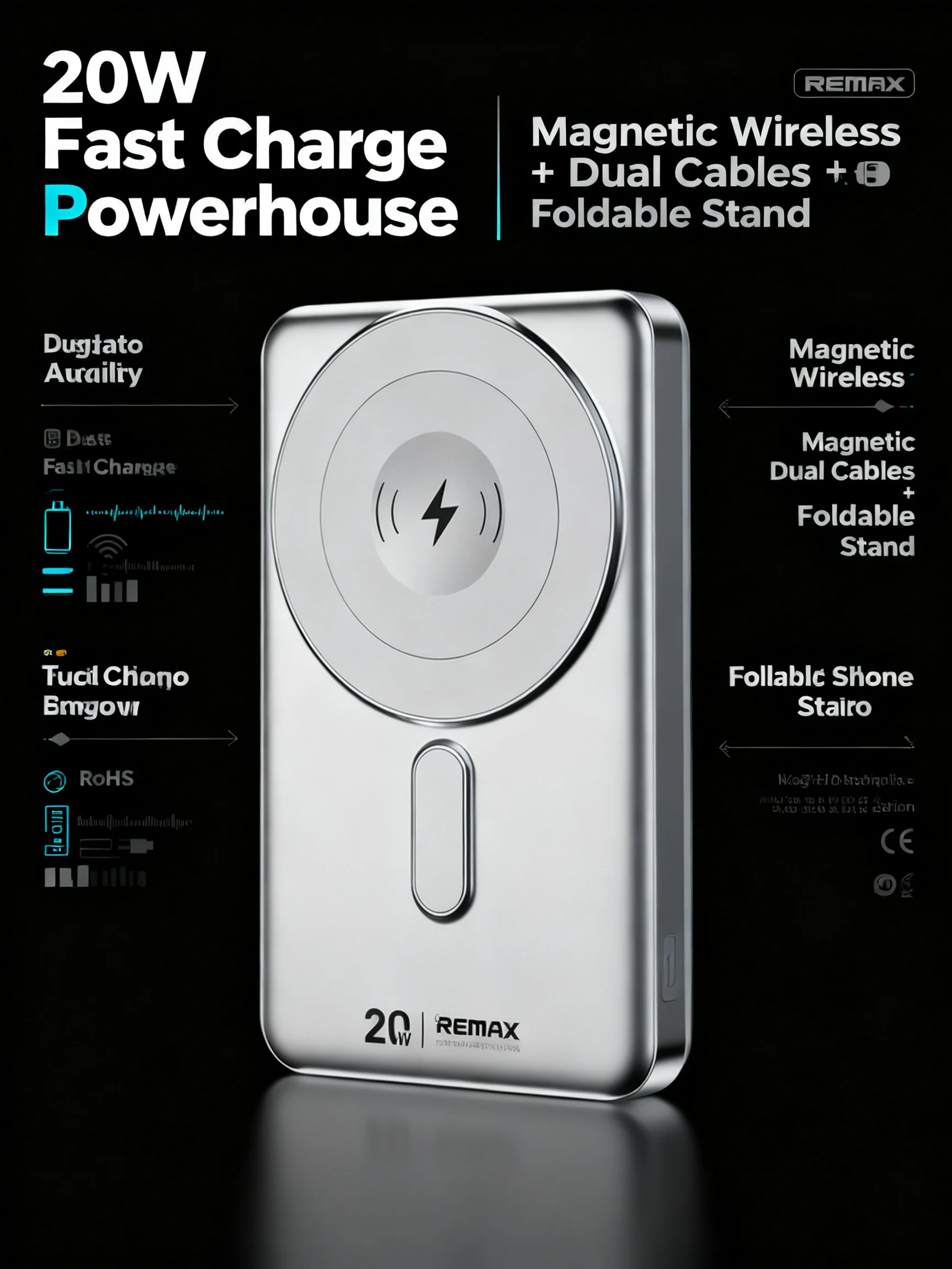 CCC Certified Magnetic Wireless Power Bank 10000mAh 5000mAh Spare Battery Fast Charging Portable Mobile External Battery
CCC Certified Magnetic Wireless Power Bank 10000mAh 5000mAh Spare Battery Fast Charging Portable Mobile External Battery