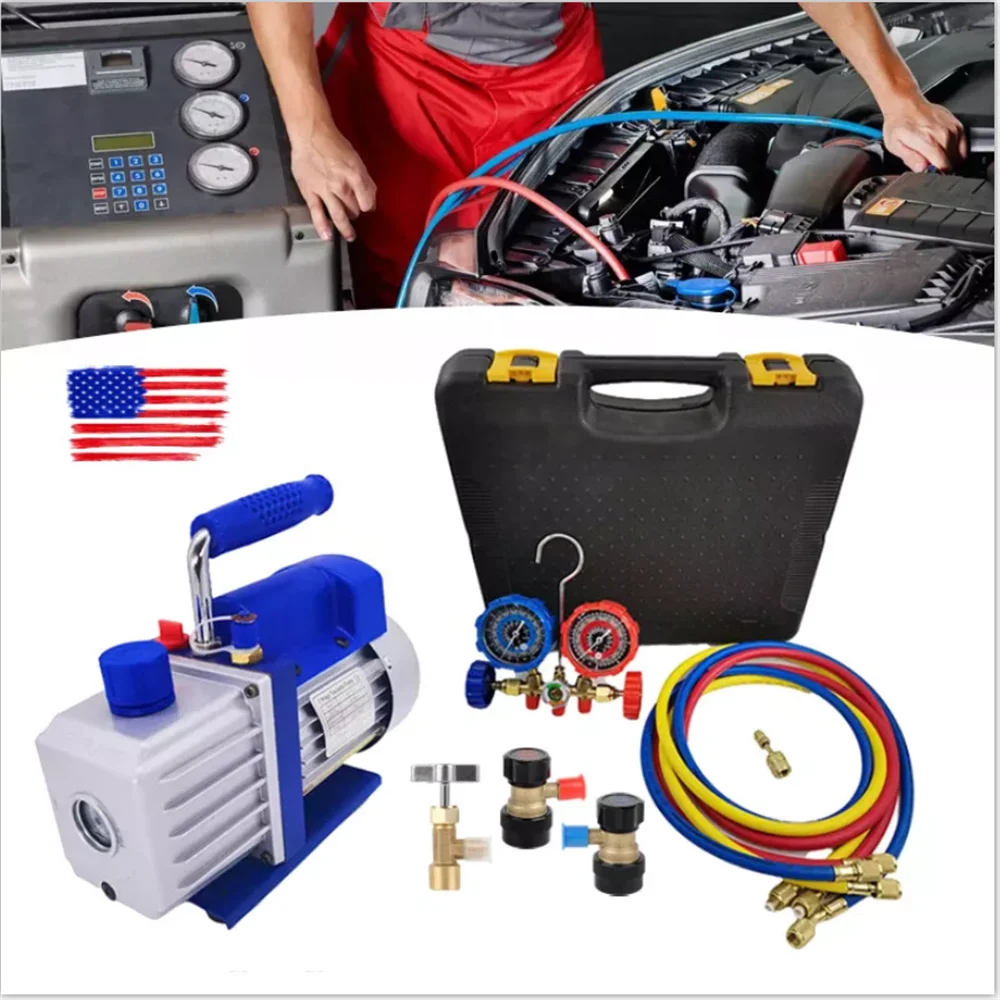 AC Vacuum Pump 4 CFM Vacuum Pump Auto AC Vacuum Pump Kit Air Conditioner Refrigerant HVAC Air Tool For Automotive Air
AC Vacuum Pump 4 CFM Vacuum Pump Auto AC Vacuum Pump Kit Air Conditioner Refrigerant HVAC Air Tool For Automotive Air