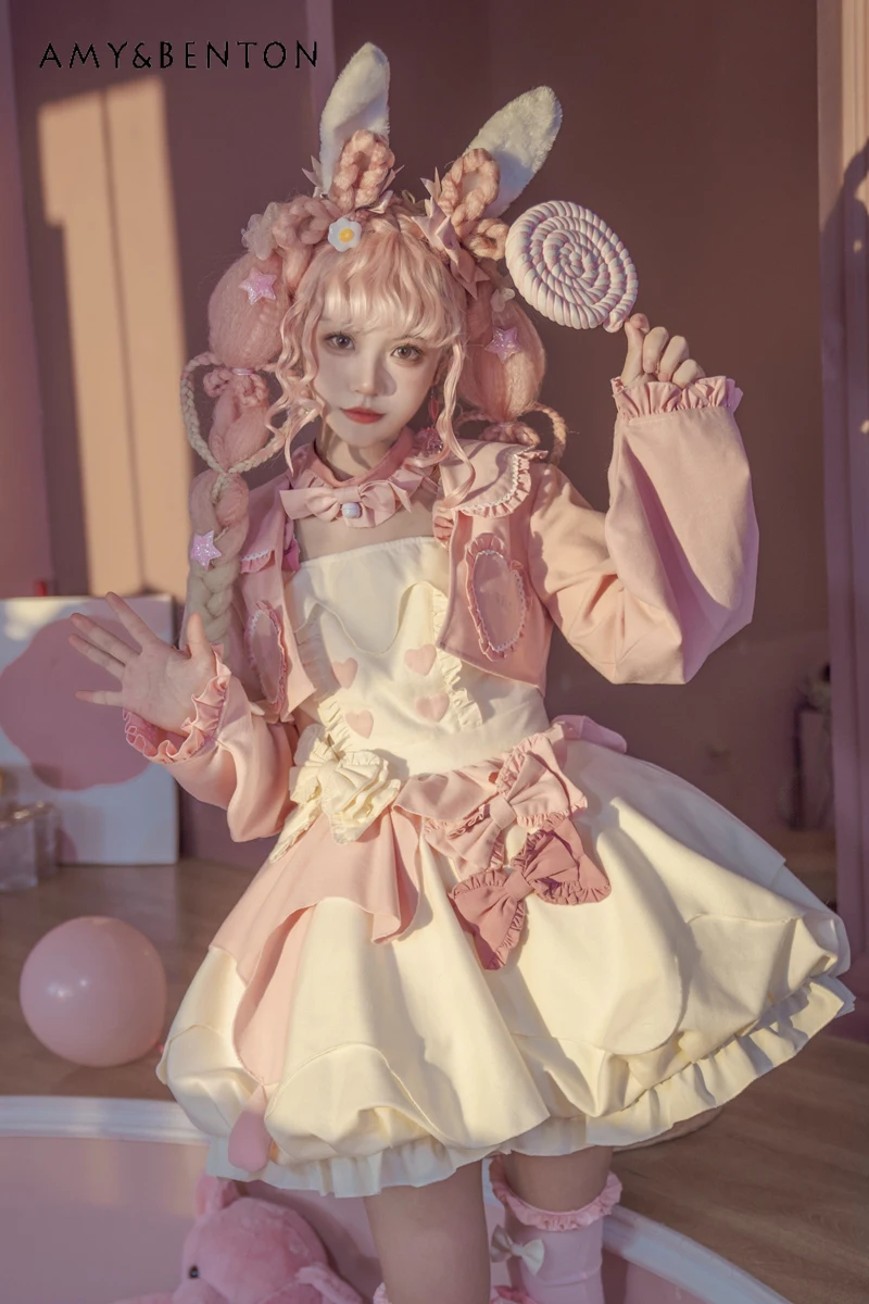 Daily Lolita Dresses Female Autumn New Japanese Sweet Cute Doll Collar Bow Slim Fit Kawaii High End Birthday Dress for Women
Daily Lolita Dresses Female Autumn New Japanese Sweet Cute Doll Collar Bow Slim Fit Kawaii High End Birthday Dress for Women