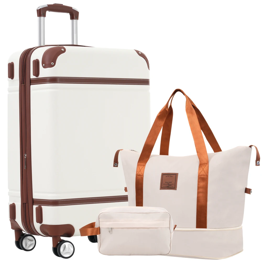 28 Inch Hardshell Suitcase, Vintage Lightweight Luggage with Double Spinner Wheels, TSA Lock, Durable Travel Bag White
28 Inch Hardshell Suitcase, Vintage Lightweight Luggage with Double Spinner Wheels, TSA Lock, Durable Travel Bag White