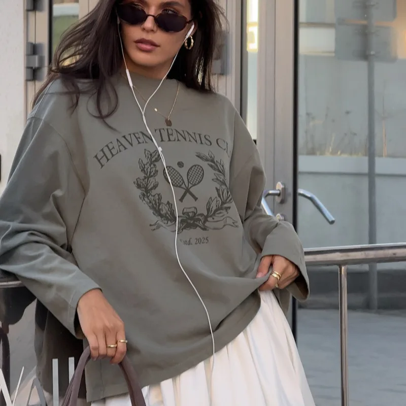 Trendy Casual Letter Print Pullover Women's 2025 Autumn New Fashion Staple Cotton Loose Long Sleeve Tops Hottie Versatile Pieces
Trendy Casual Letter Print Pullover Women's 2025 Autumn New Fashion Staple Cotton Loose Long Sleeve Tops Hottie Versatile Pieces