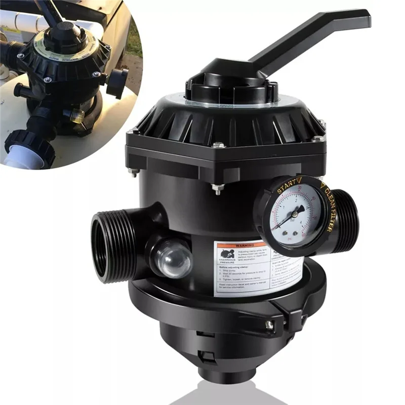 Многопортовый клапан с верхним креплением 1-1/2 дюйма, 6-ходовой зажимной клапан для песочного фильтра для бассейна и спа
Многопортовый клапан с верхним креплением 1-1/2 дюйма, 6-ходовой зажимной клапан для песочного фильтра для бассейна и спа