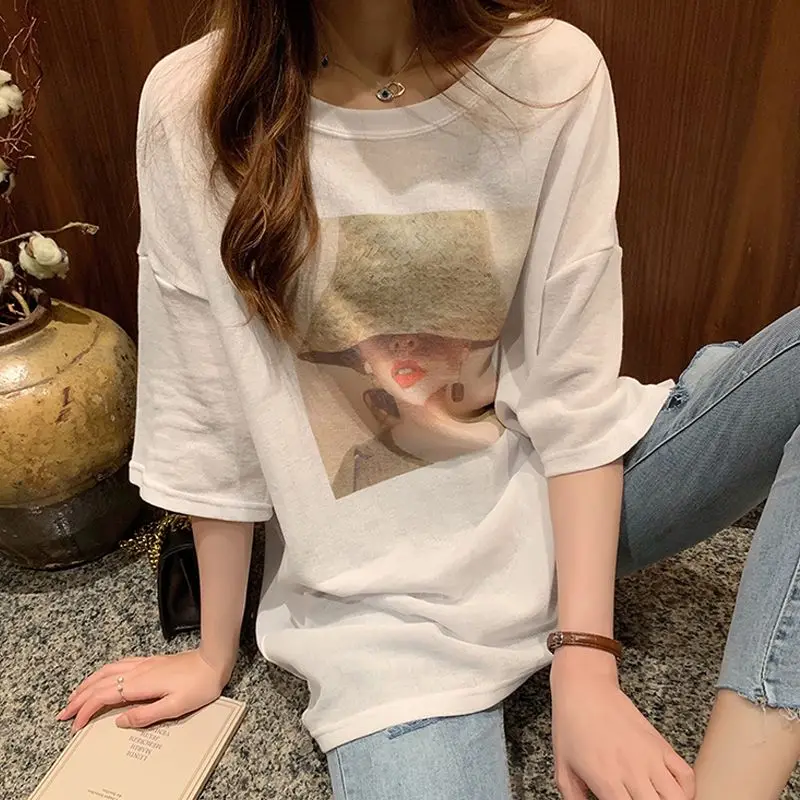 Large Sized Women's Clothing Pure Cotton Avocado Green Short Sleeves T-shirt for Women Summer Loose Slimming Printed Trendy Top
Large Sized Women's Clothing Pure Cotton Avocado Green Short Sleeves T-shirt for Women Summer Loose Slimming Printed Trendy Top