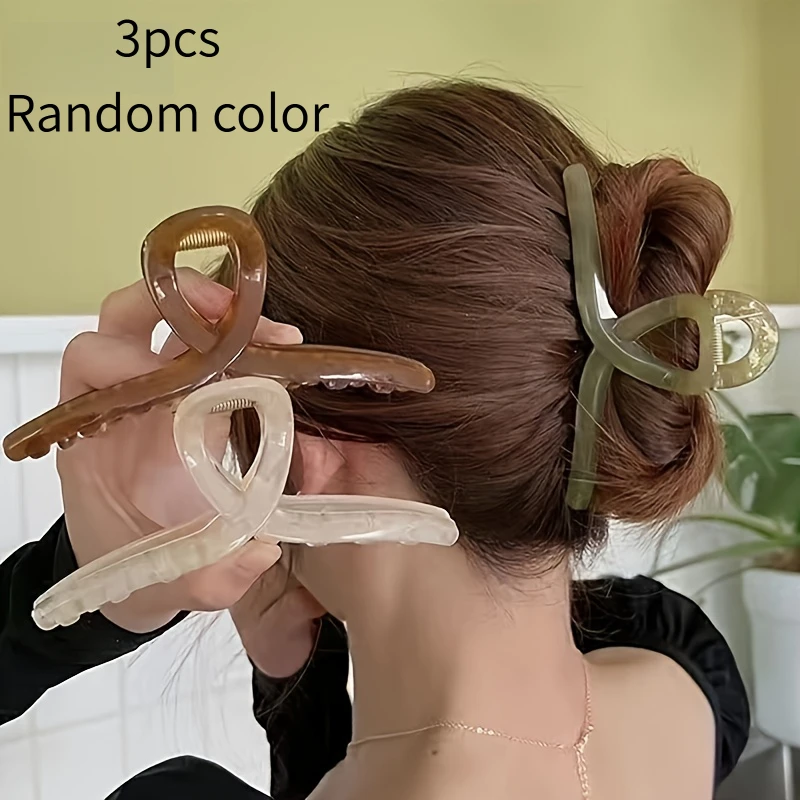 3 simple and fashionable shark clip hairpins, random colors - women's trend large hairpin, elegant hair accessories, new shark clip, high-value back head hairpin, hair accessories, high ponytail hairpin, summer decoration, accessories, holiday gifts
3 simple and fashionable shark clip hairpins, random colors - women's trend large hairpin, elegant hair accessories, new shark clip, high-value back head hairpin, hair accessories, high ponytail hairpin, summer decoration, accessories, holiday gifts