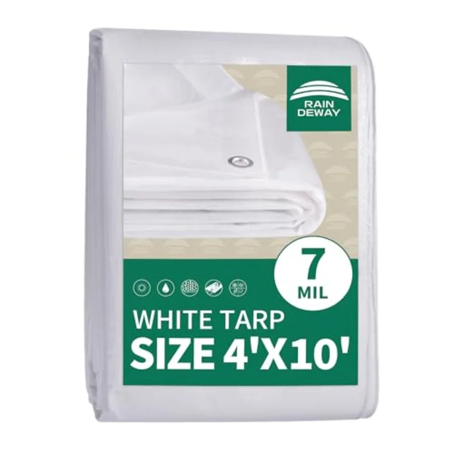 Small Tarps 4x10 Feet Tarp Waterproof, 7Mil Thick, Finished Size, UV Resistant, Multipurpose Poly Tarp Cover with Metal Grommet
Small Tarps 4x10 Feet Tarp Waterproof, 7Mil Thick, Finished Size, UV Resistant, Multipurpose Poly Tarp Cover with Metal Grommet