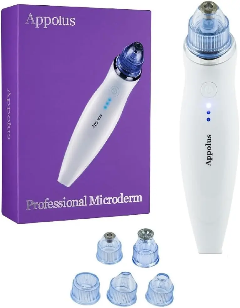 Diamond Microdermabrasion Device Kit with 2 Tips & 5 Heads - Blackhead Remover Vacuum Tool for Pores & Wrinkles
Diamond Microdermabrasion Device Kit with 2 Tips & 5 Heads - Blackhead Remover Vacuum Tool for Pores & Wrinkles