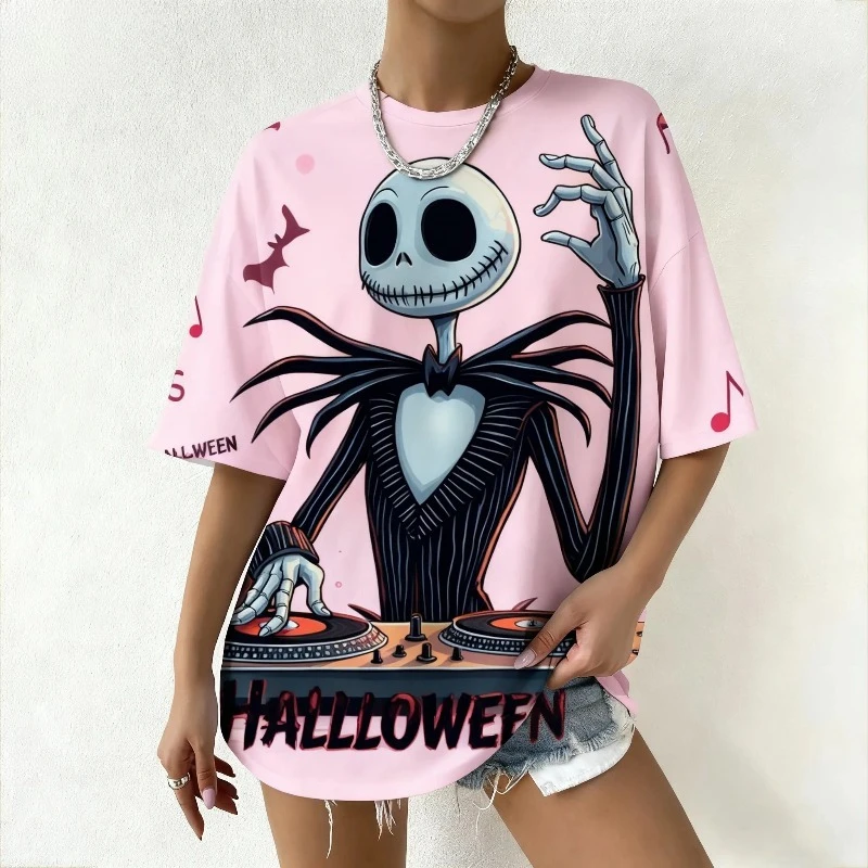 Women's Disney Jack Skellington Halloween Graphic Tee Summer Oversized Short Sleeve Top for Streetwear Fashion Casual T-Shirt
Women's Disney Jack Skellington Halloween Graphic Tee Summer Oversized Short Sleeve Top for Streetwear Fashion Casual T-Shirt