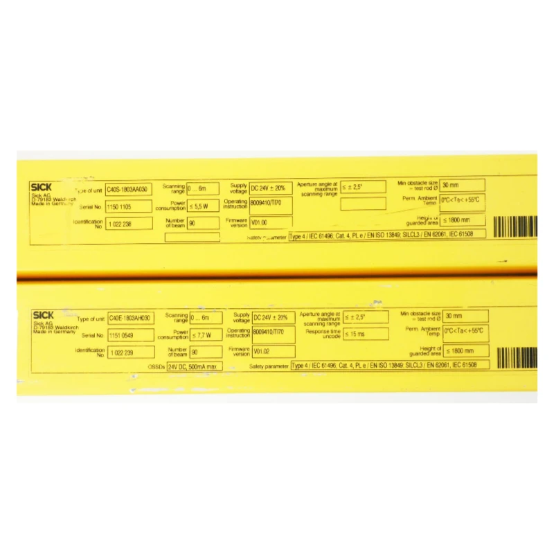 C40S1803 C40 Series 1800mm Safety Light Curtain 1027484 For Industrial Automation C40S-1803
C40S1803 C40 Series 1800mm Safety Light Curtain 1027484 For Industrial Automation C40S-1803